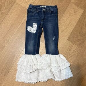 Custom Kids Levi’s Denim Ruffle Flare Jeans